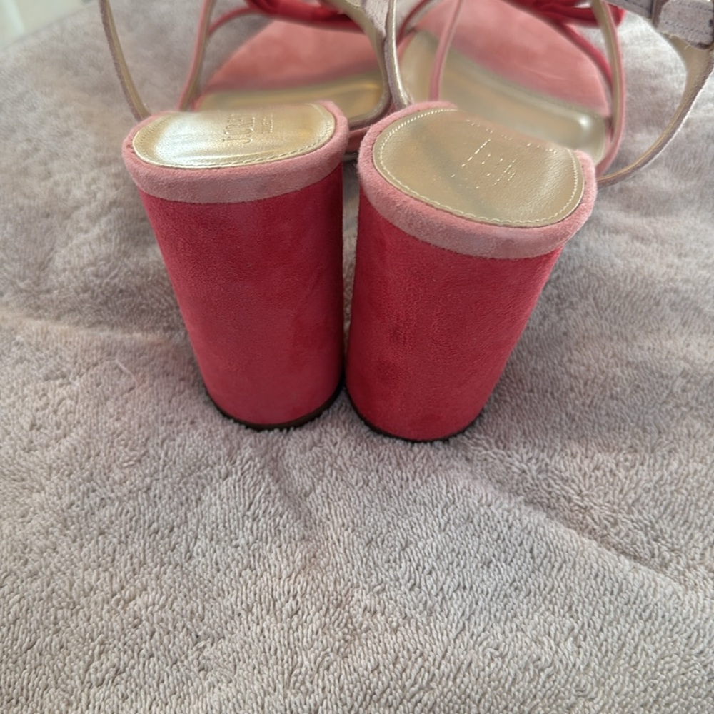 J. Crew Pink Suede Bow Sandals - Picture 2 of 5